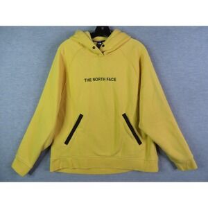 The North Face Womens Sweatshirt S Yellow Hoodie Pullover Spellout Logo‎